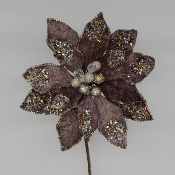 Heather Glitter Poinsettia 