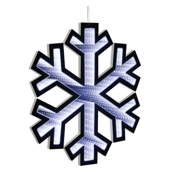 Hanging Snowflake Infinity Light Decoration 15.75"