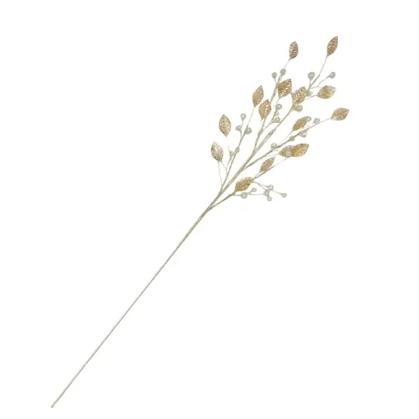 Pearl and Golden Leaf Wire Pick 70cm